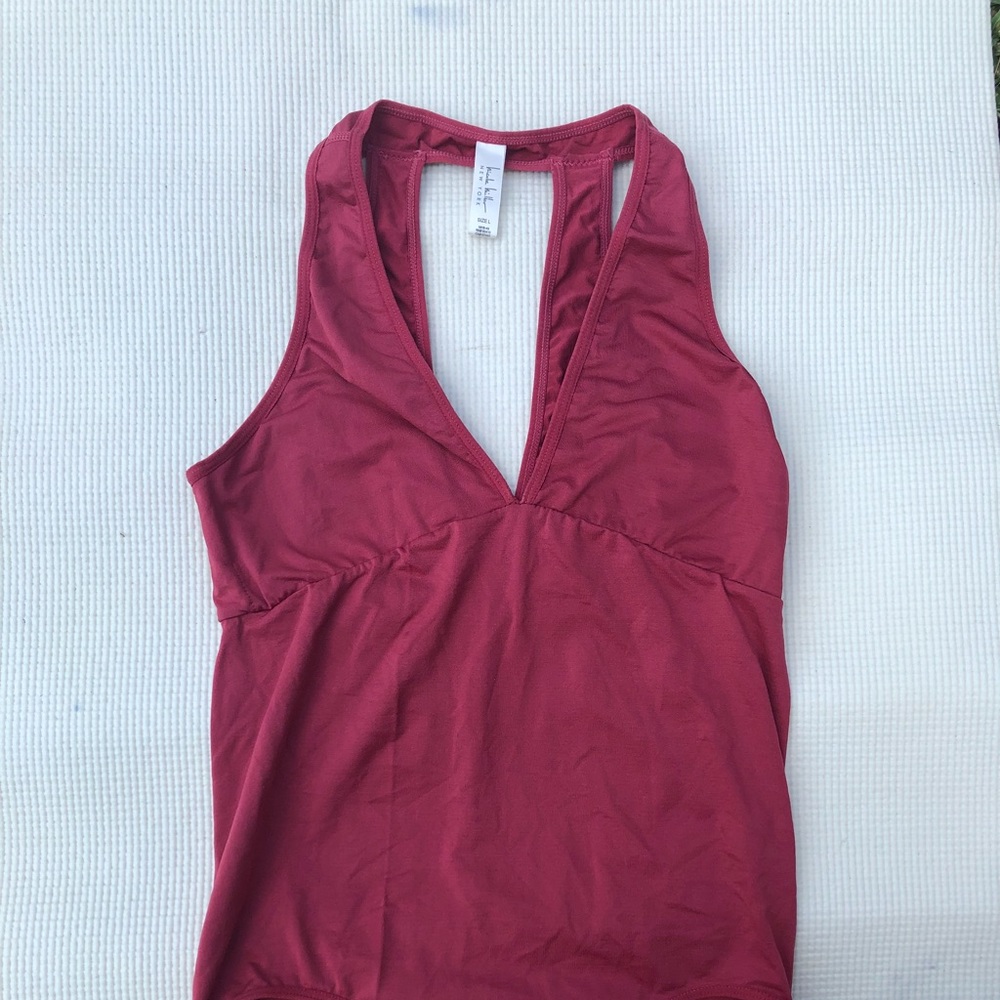 Deep V Red Body Suit